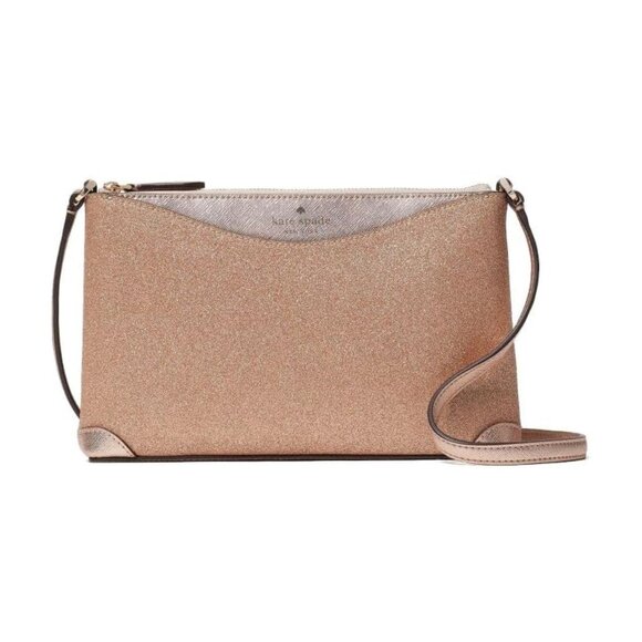 Kate Spade Glitter Fabric Crossbody – Rose Gold
